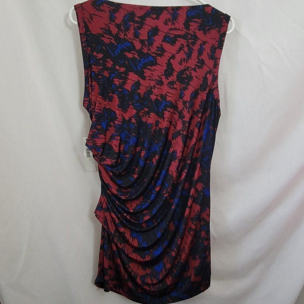 NEW DKNY Dress Ruched sleeveless lined 1X Plus Red Black Blue Bodycon DKNYC NWT - Picture 3 of 13